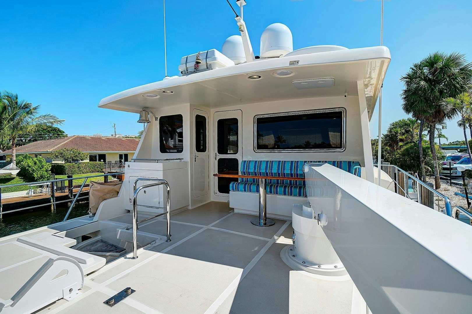 a white building with a white roof aboard JOAN'S RONDEVOUS Yacht for Sale