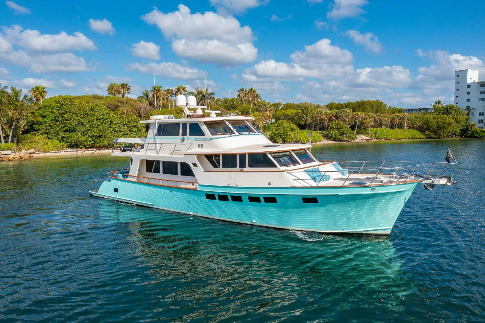 a boat in the water aboard JOAN'S RONDEVOUS Yacht for Sale