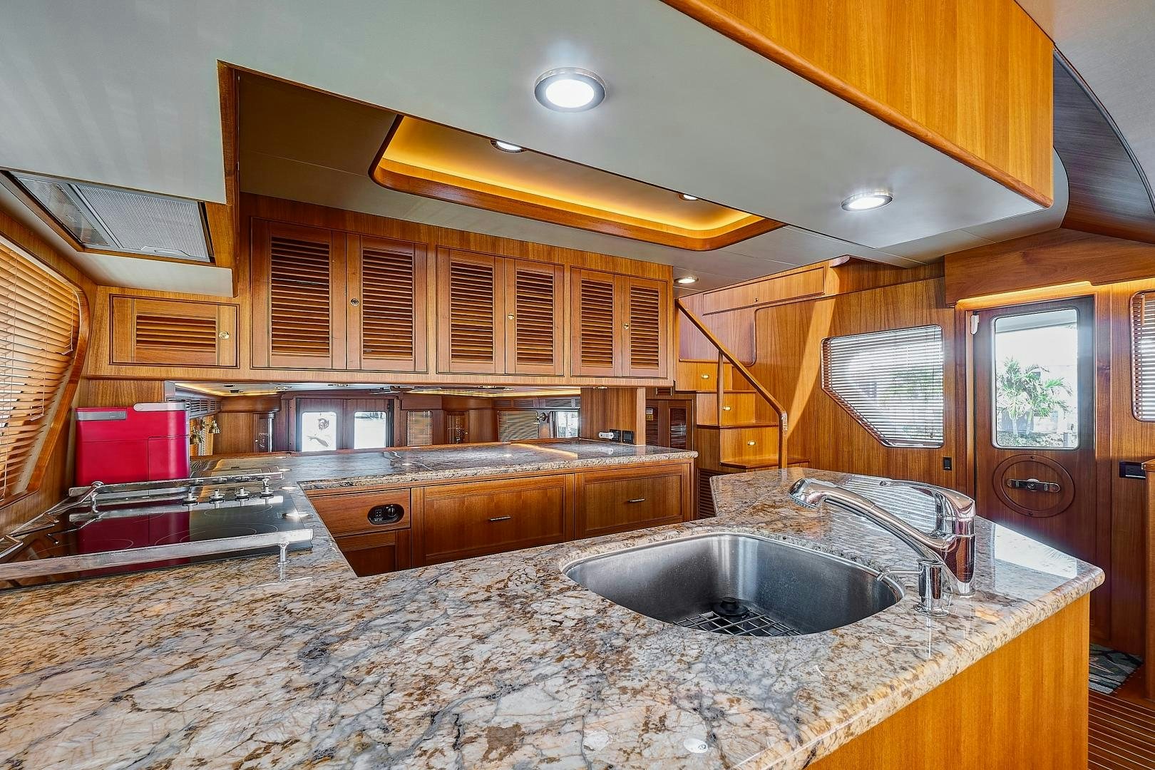 a kitchen with granite counter tops aboard JOAN'S RONDEVOUS Yacht for Sale
