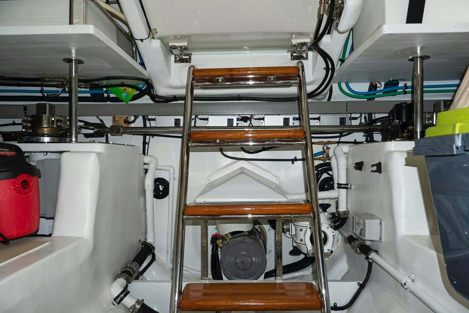 a machine with a large metal object aboard JOAN'S RONDEVOUS Yacht for Sale
