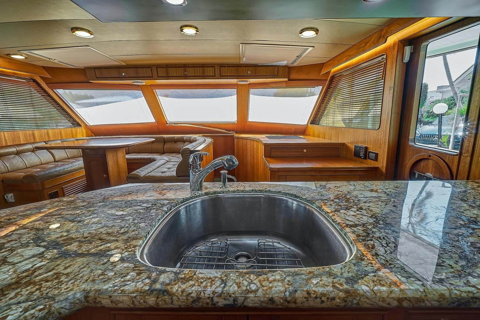 a kitchen with a sink aboard JOAN'S RONDEVOUS Yacht for Sale