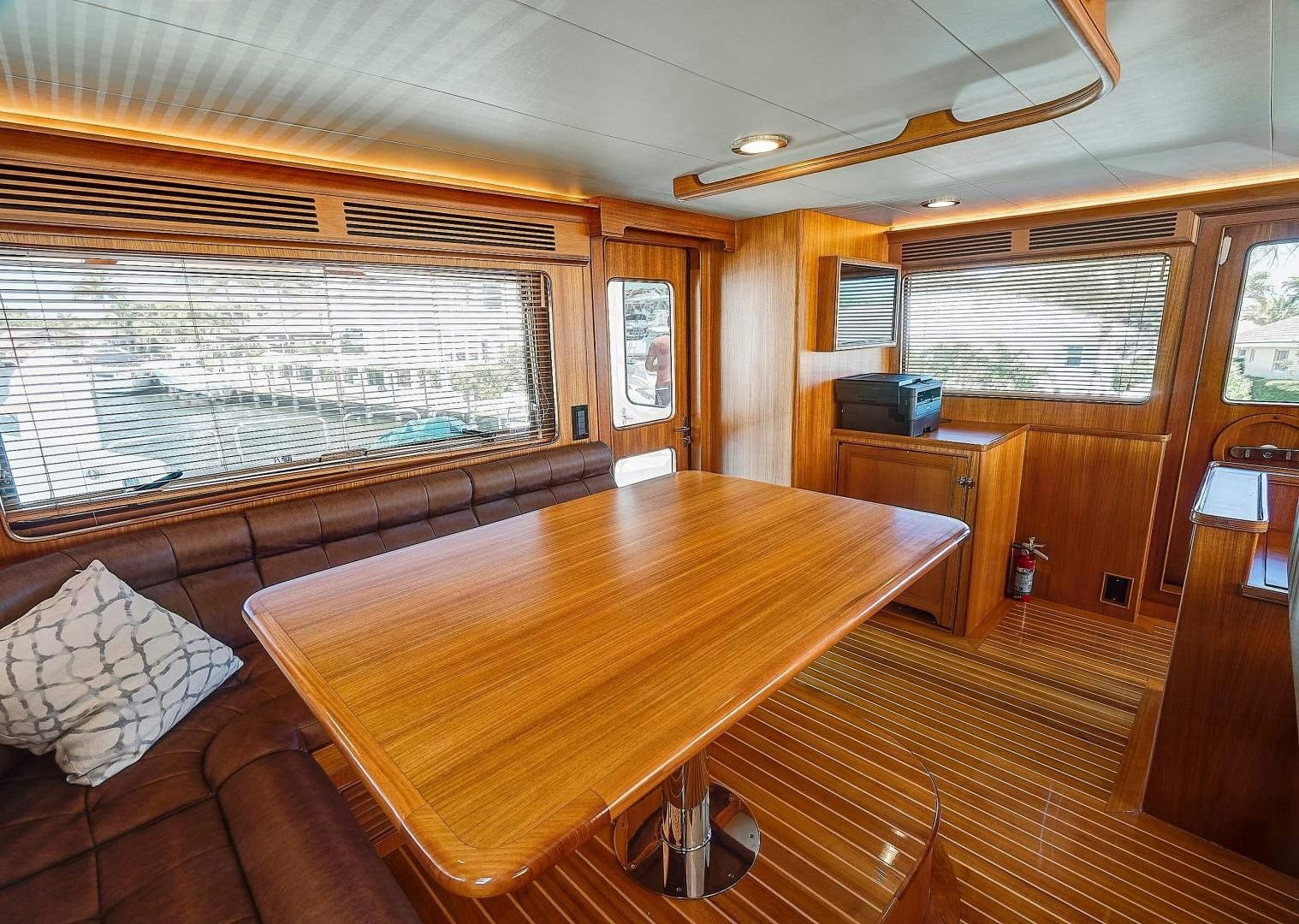 a large living room with a large window aboard JOAN'S RONDEVOUS Yacht for Sale