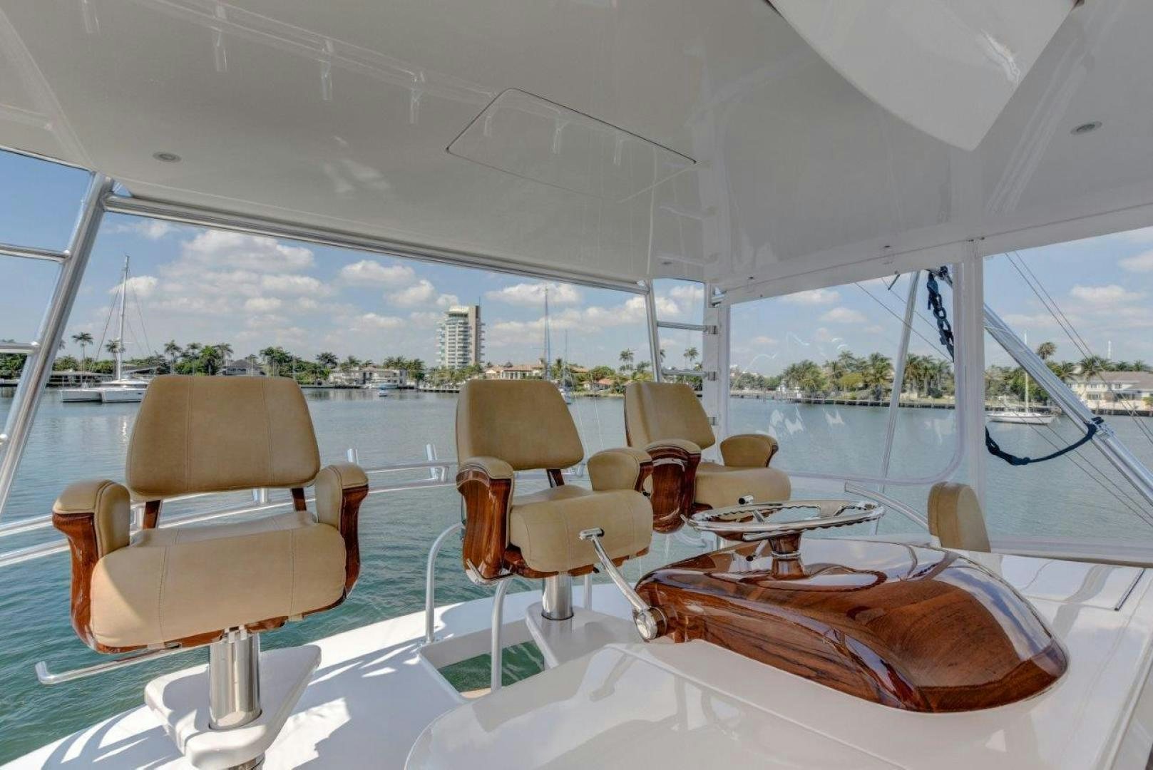 a room with a large window aboard KICK'N Yacht for Sale