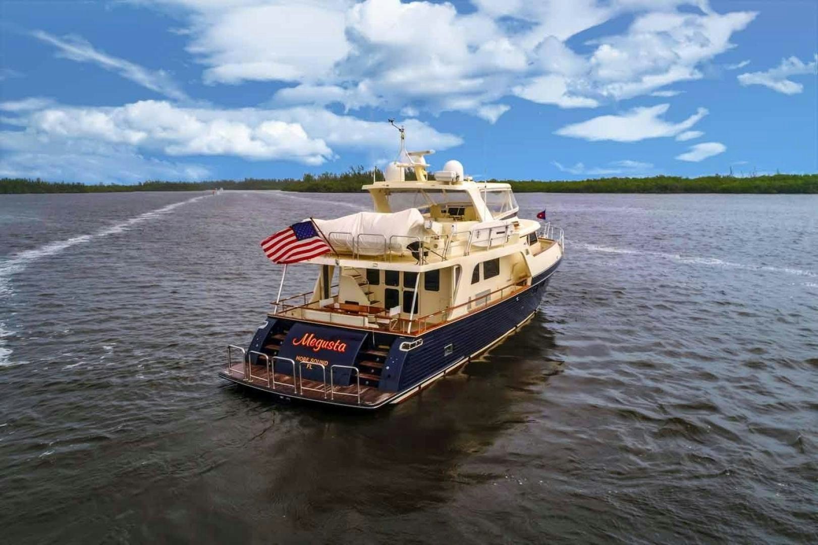 a boat on the water aboard MEGUSTA Yacht for Sale