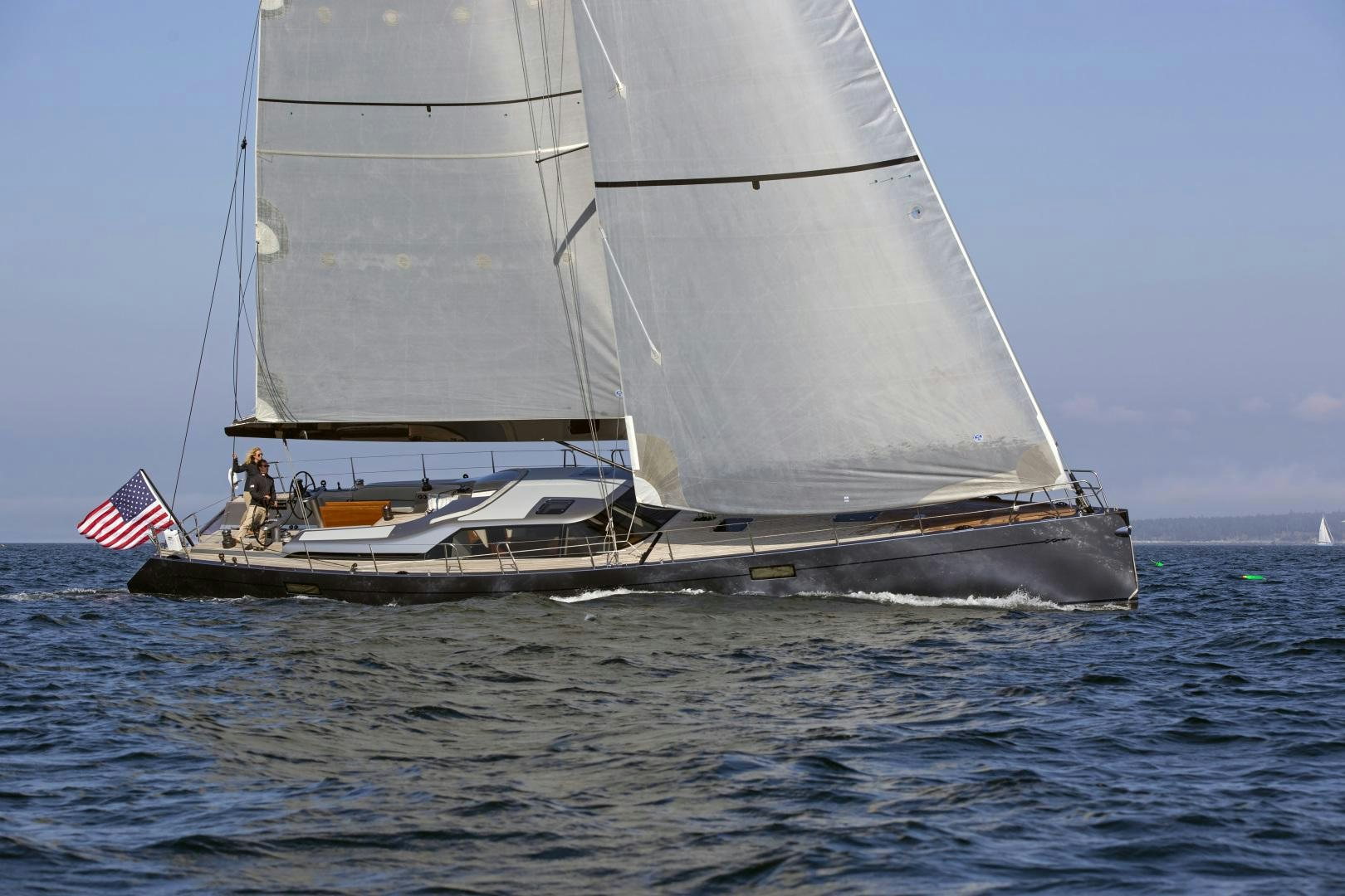 a sailboat on the water aboard prevail Yacht for Sale