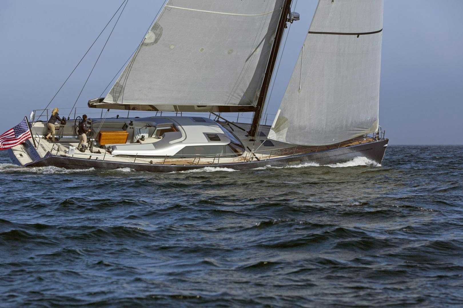 a sailboat on the water aboard prevail Yacht for Sale
