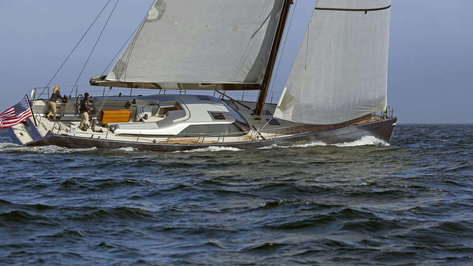 a sailboat on the water aboard prevail Yacht for Sale