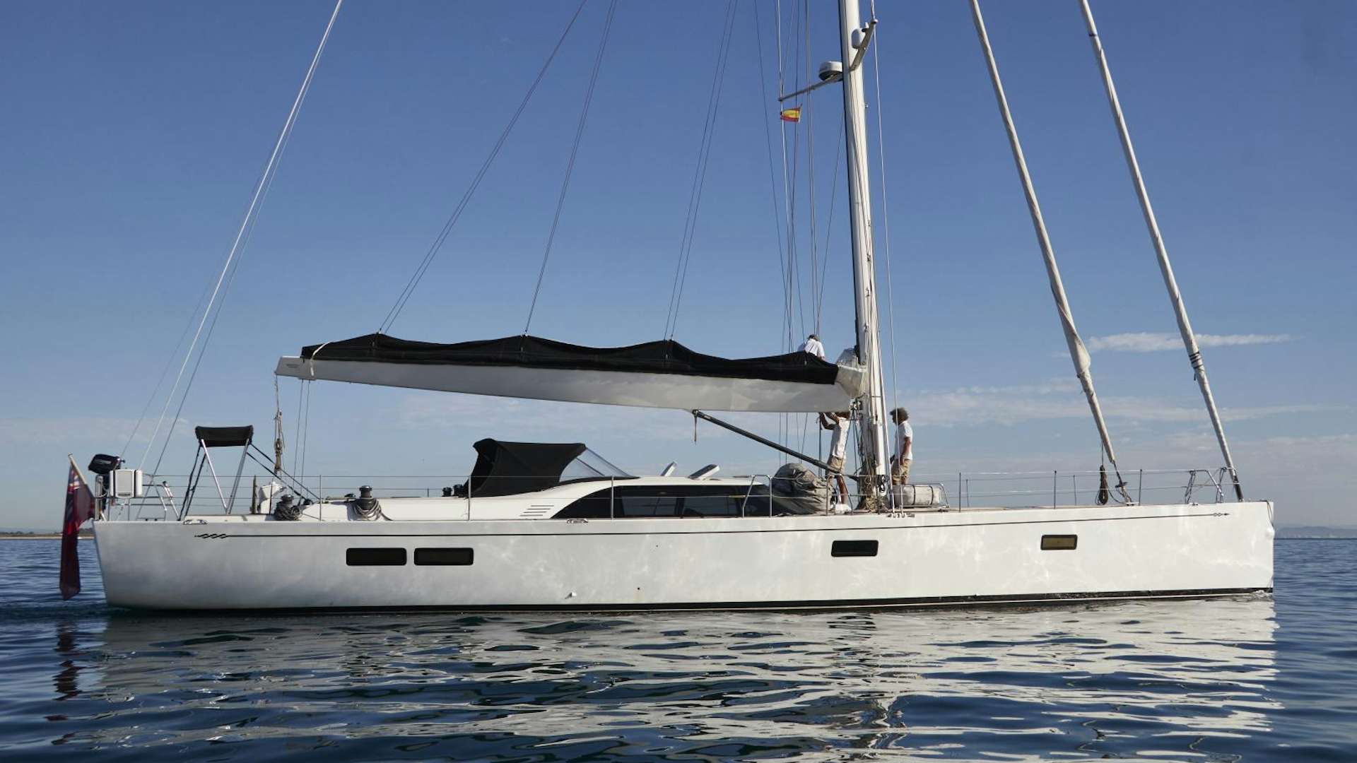 a white boat on the water aboard SPIRIT OF ALTAIR Yacht for Sale