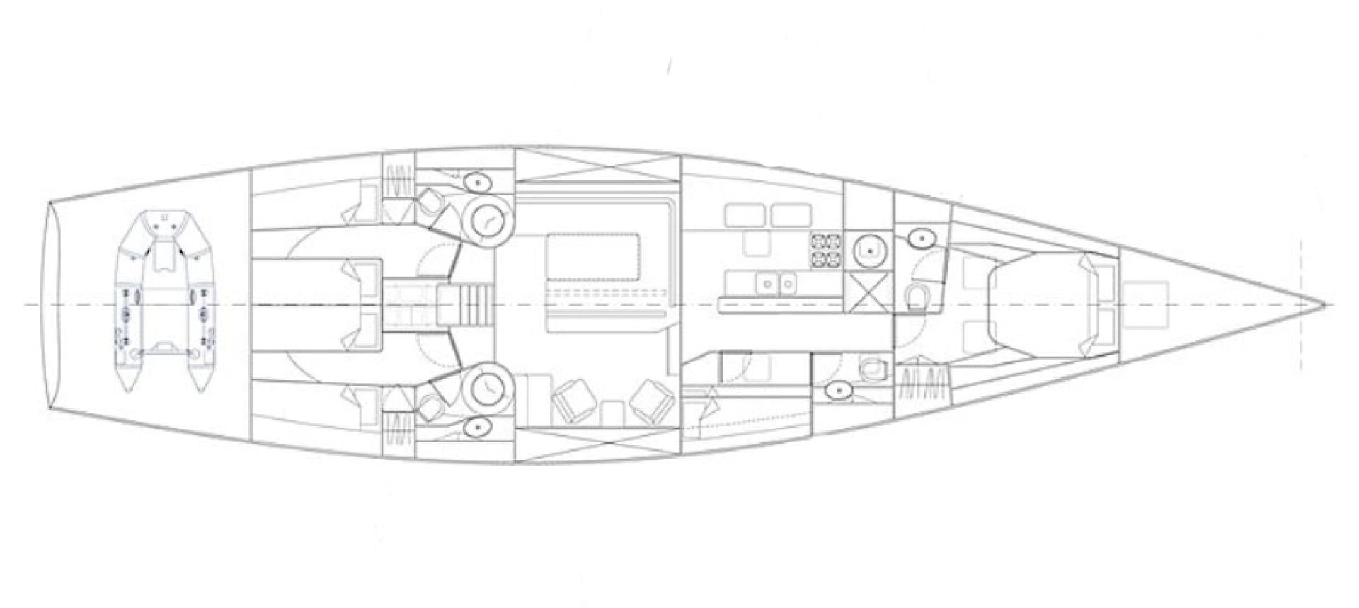 diagram, engineering drawing aboard SPIRIT OF ALTAIR Yacht for Sale