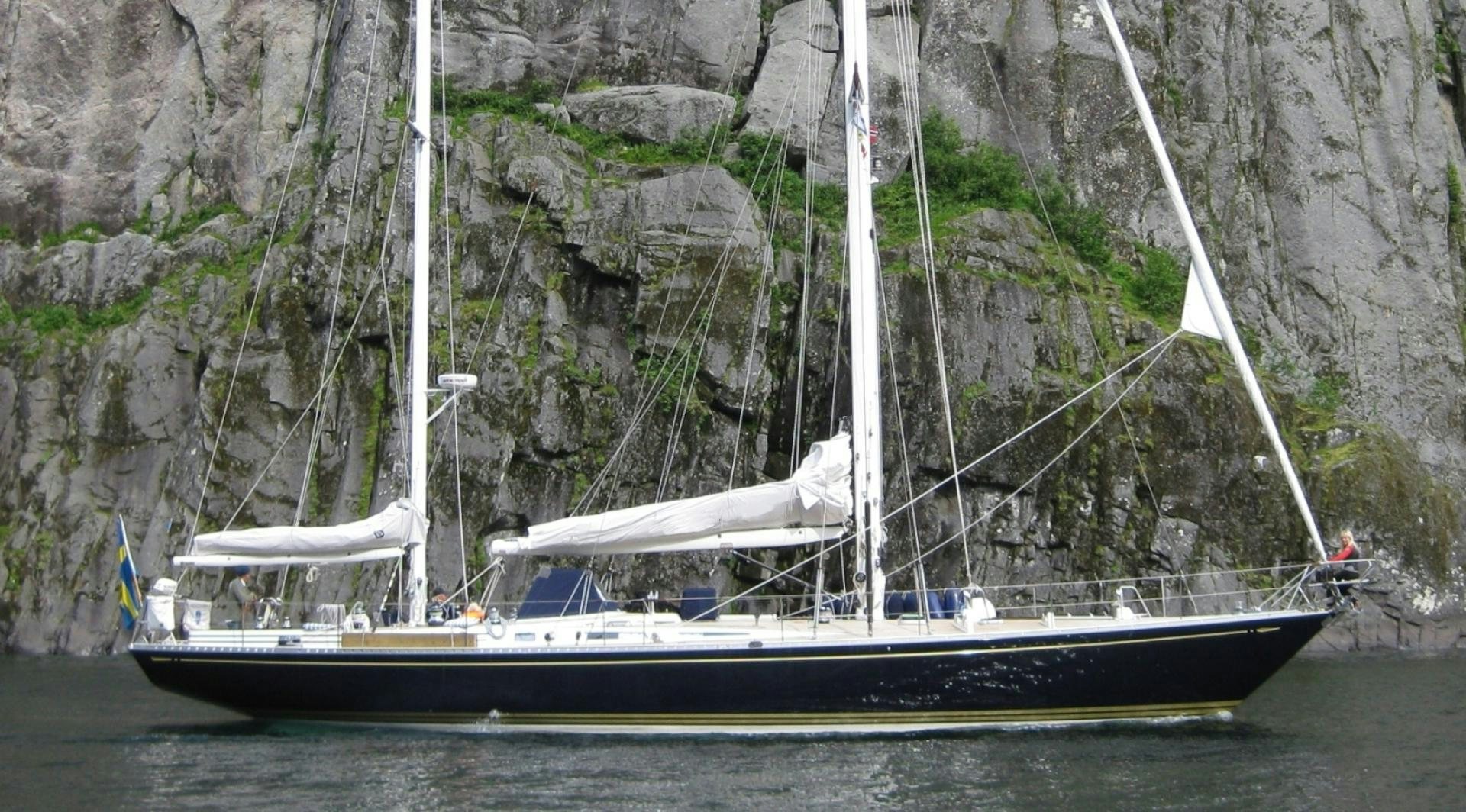 a boat on the water aboard blue magic Yacht for Sale