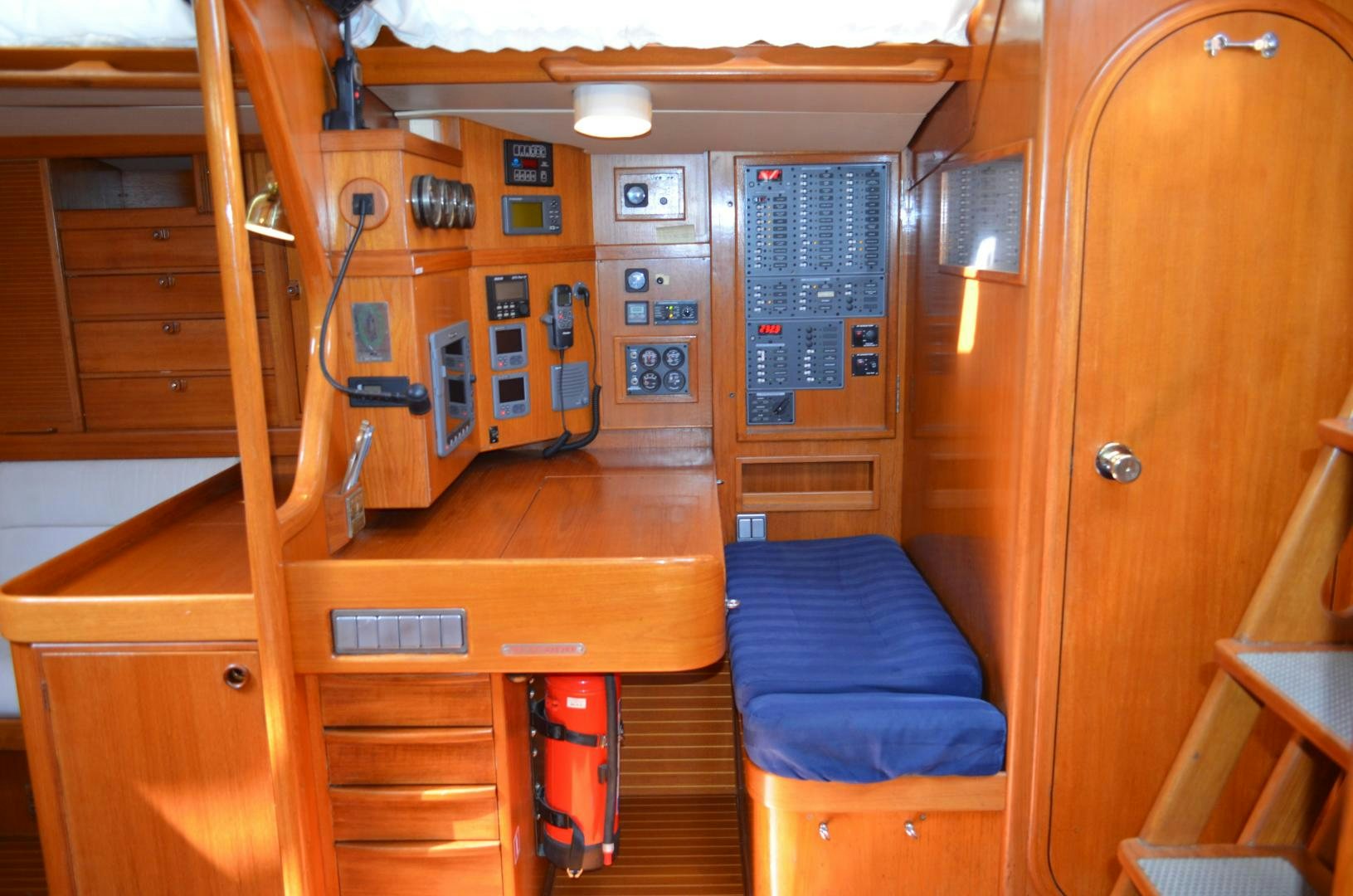 a room with a desk and a chair aboard blue magic Yacht for Sale