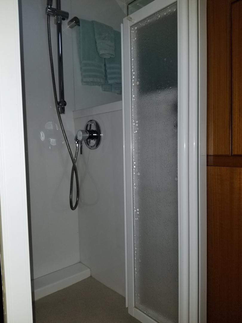 a shower with a handle aboard LADY CYNTHIA Yacht for Sale