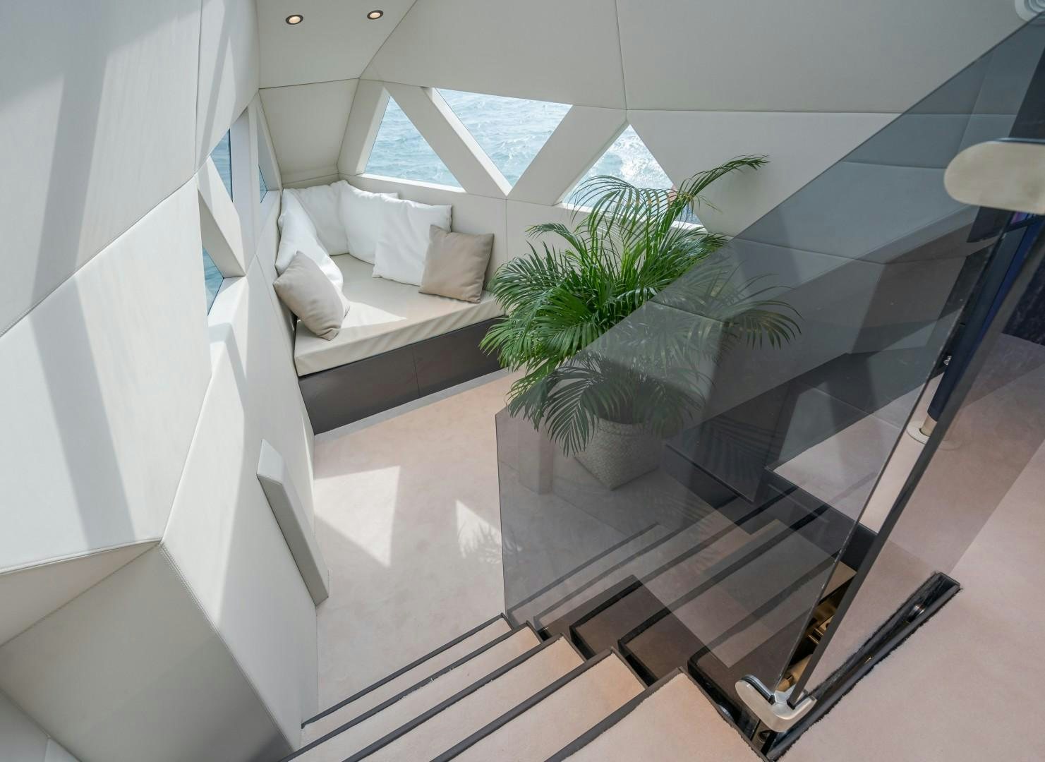 a plant in a room aboard X1 Yacht for Sale