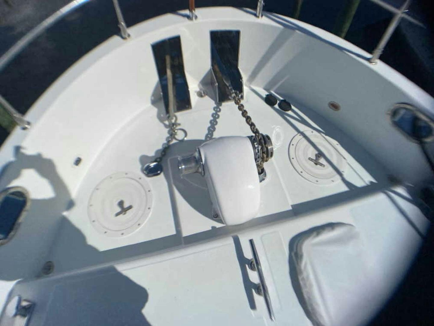 a white steering wheel aboard RHINO 1 Yacht for Sale