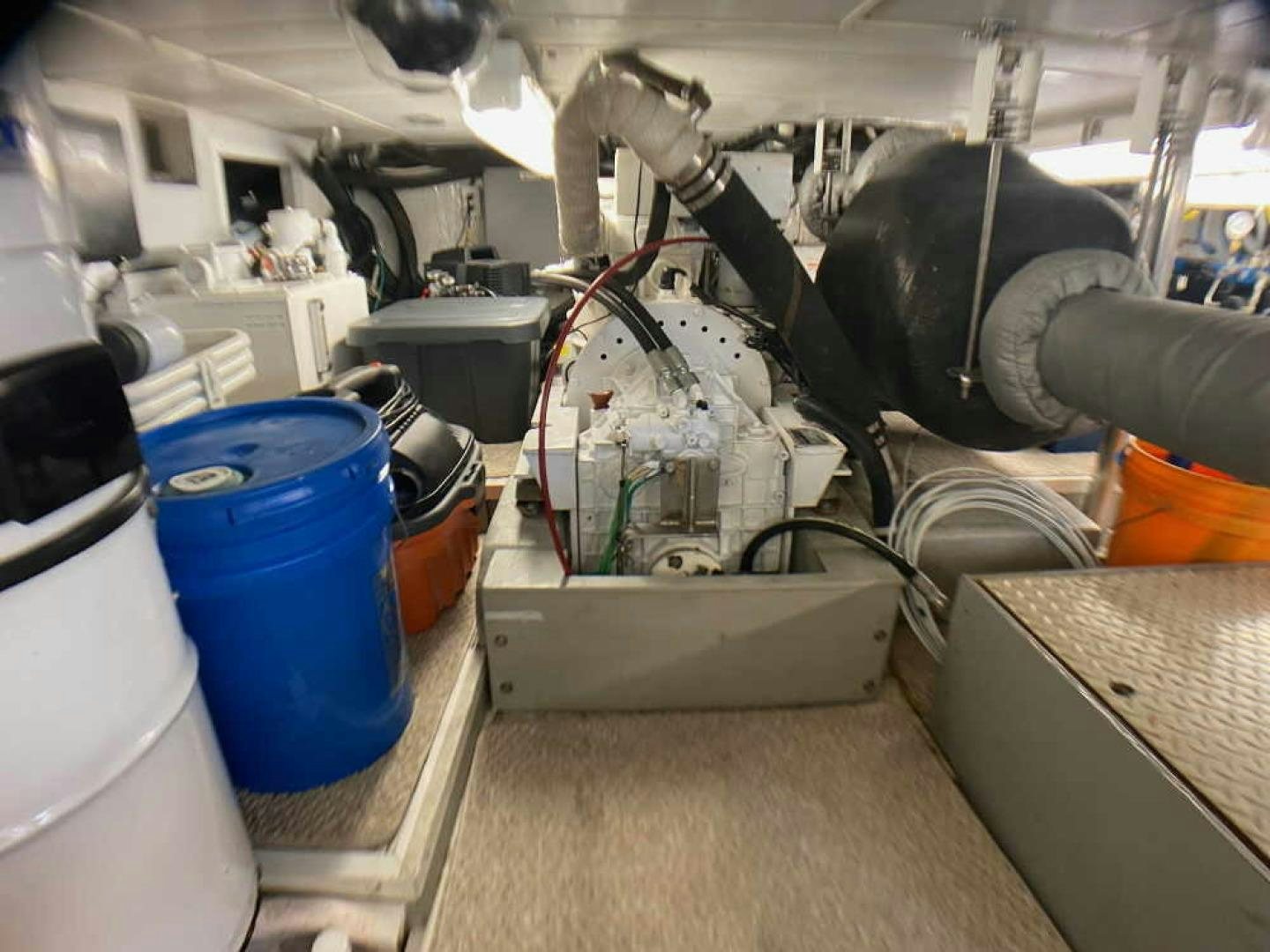 a machine with a large metal pipe aboard RHINO 1 Yacht for Sale