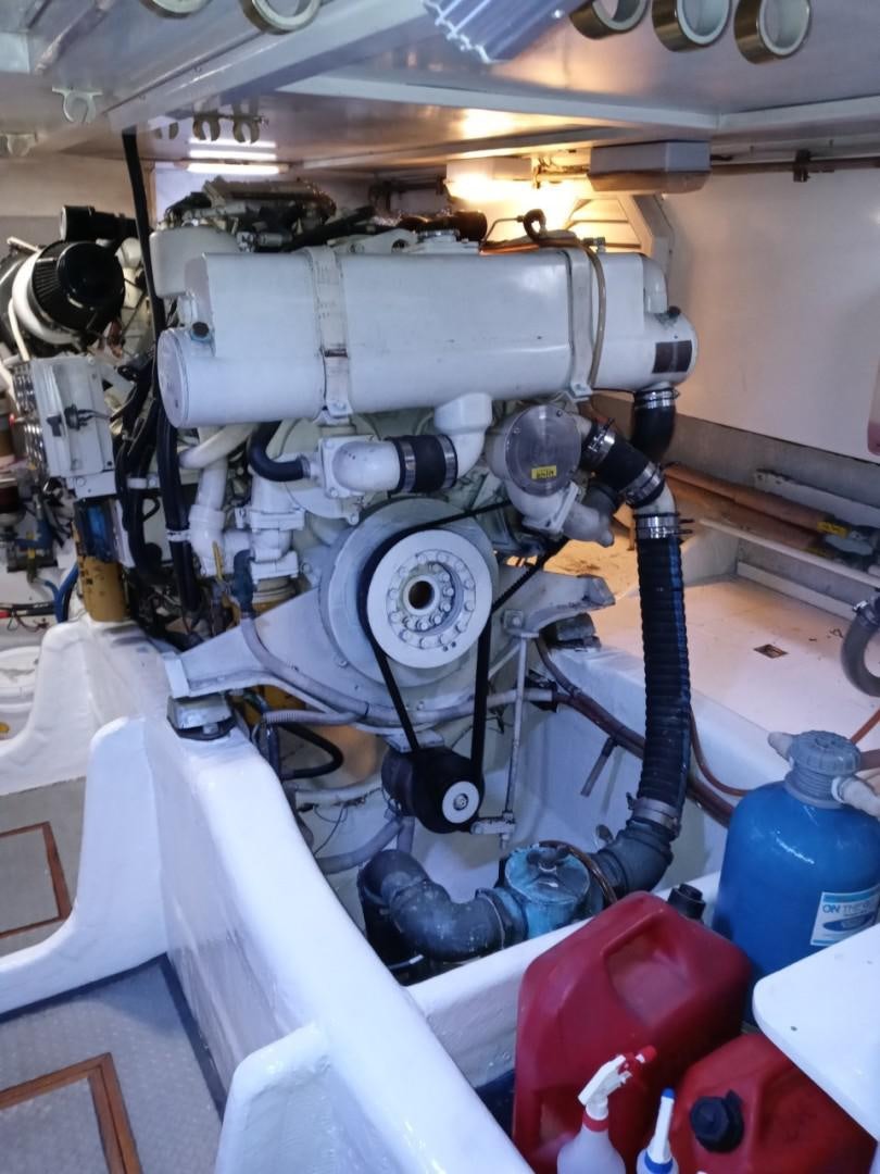 a machine with a large metal cylinder aboard DESTINATION Yacht for Sale