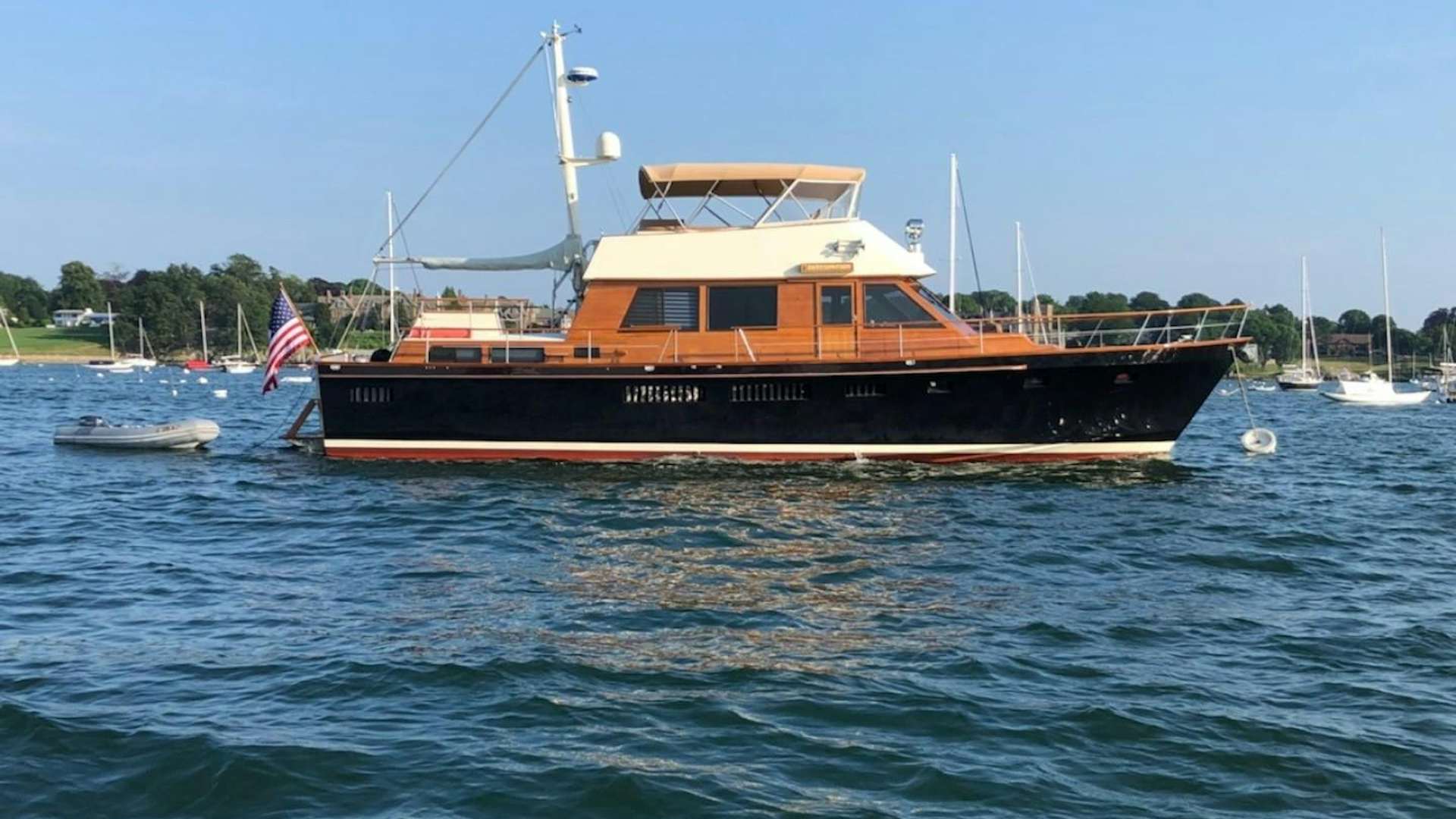 a boat in the water aboard DESTINATION Yacht for Sale