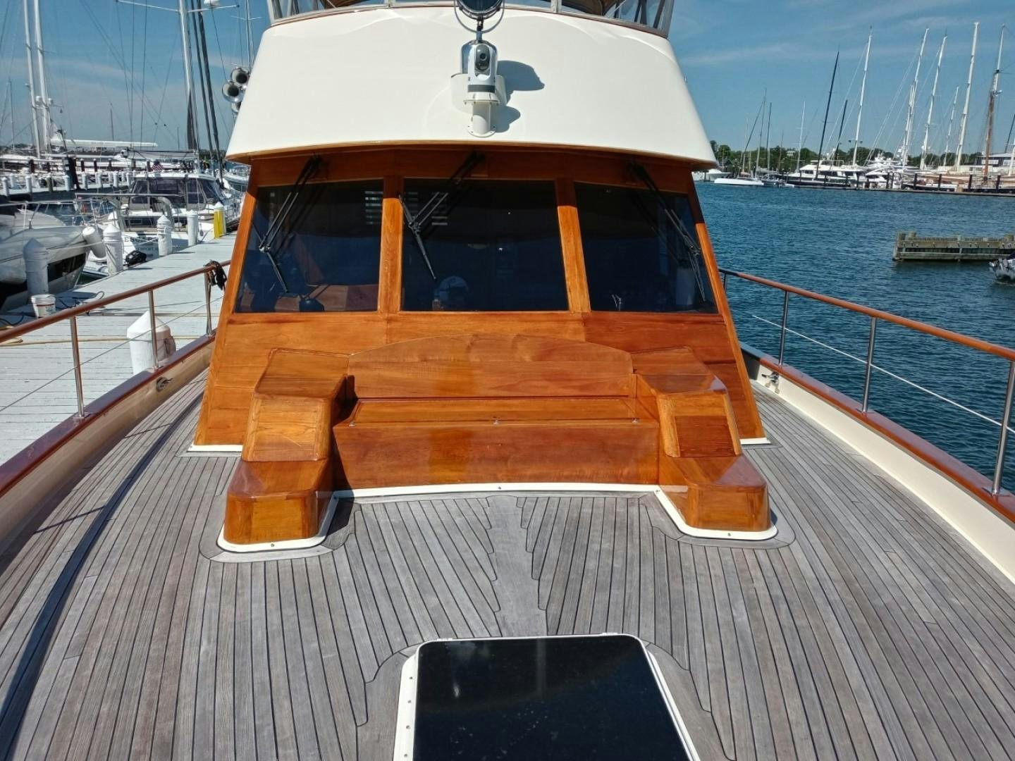 a boat on a deck aboard DESTINATION Yacht for Sale