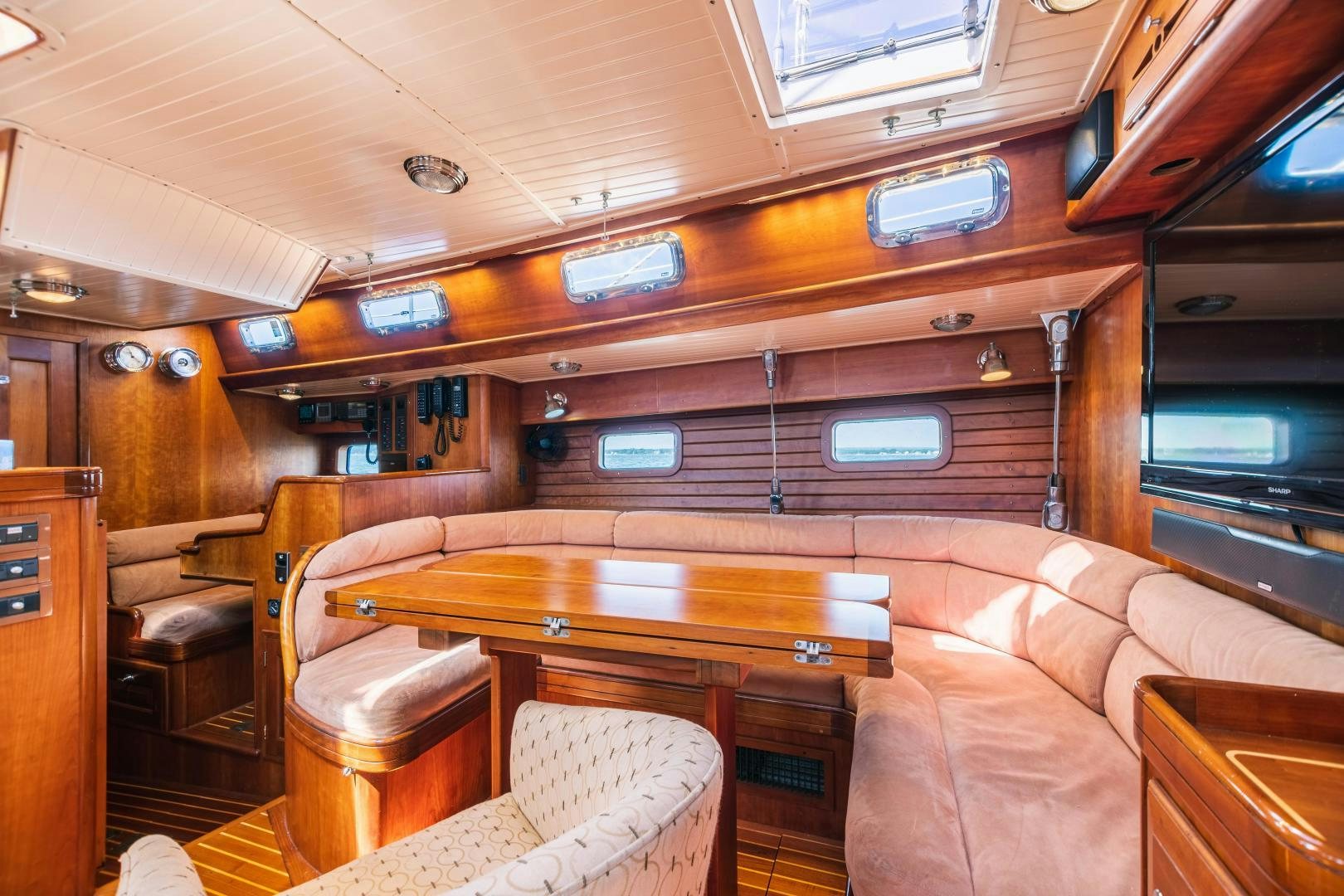 inside of a train aboard SHOWTIME Yacht for Sale
