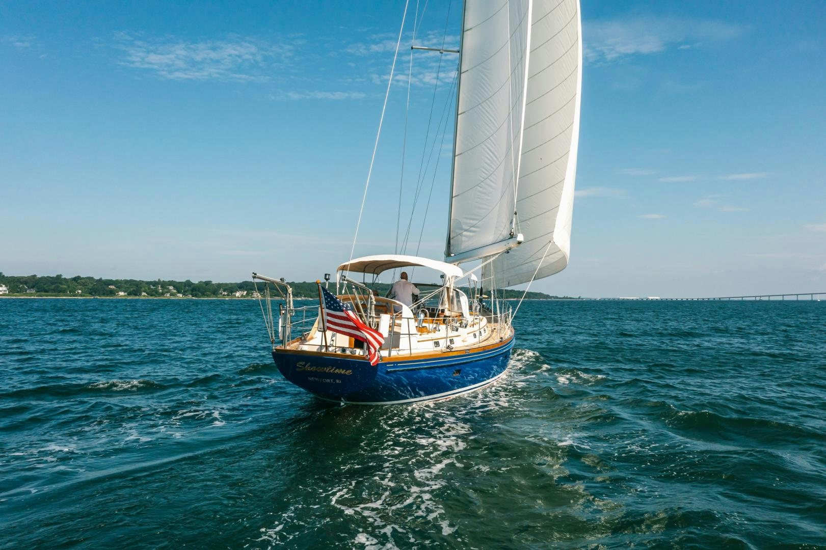 a boat in the water aboard SHOWTIME Yacht for Sale