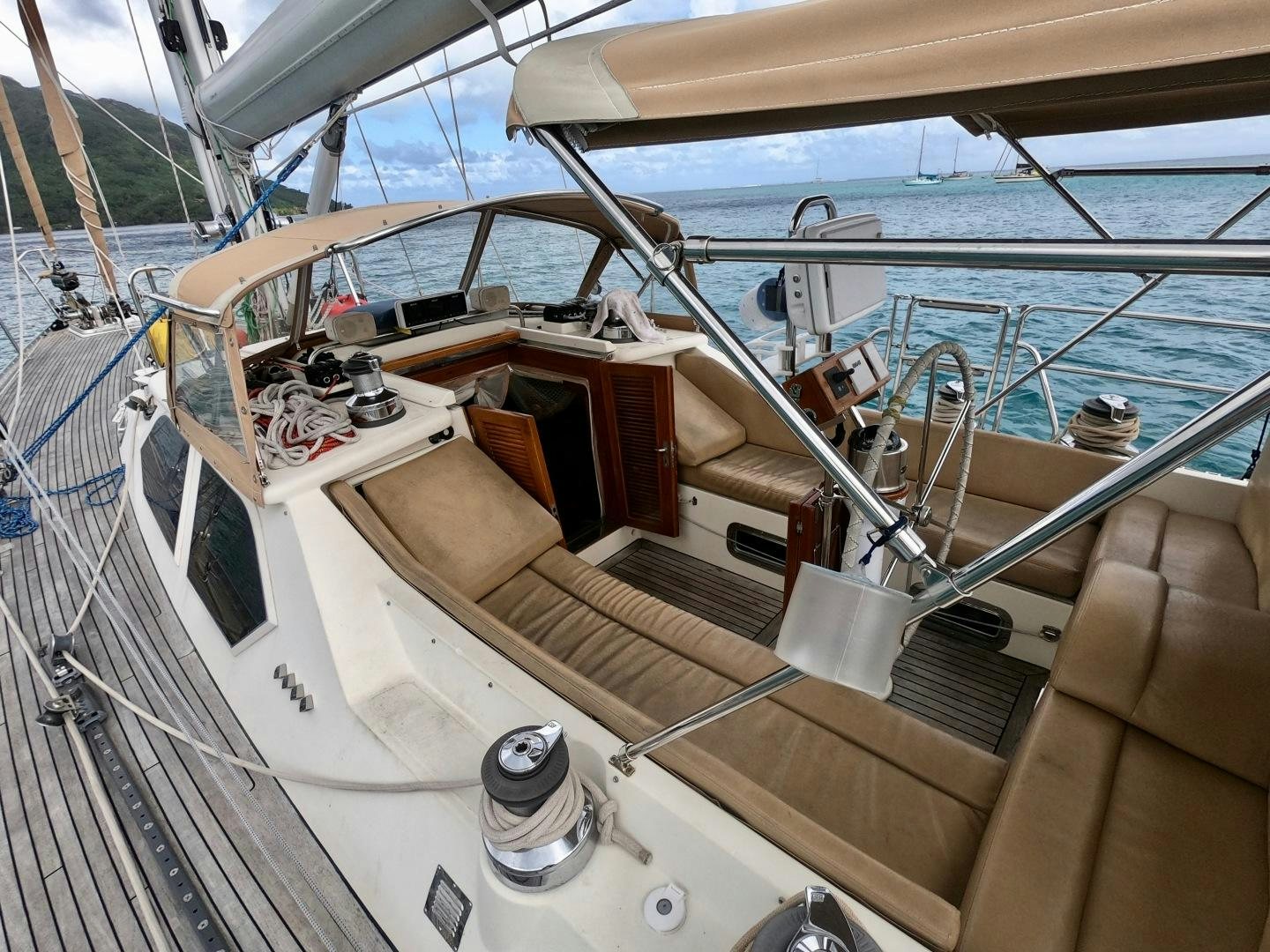 the inside of a boat aboard REVERENCE Yacht for Sale