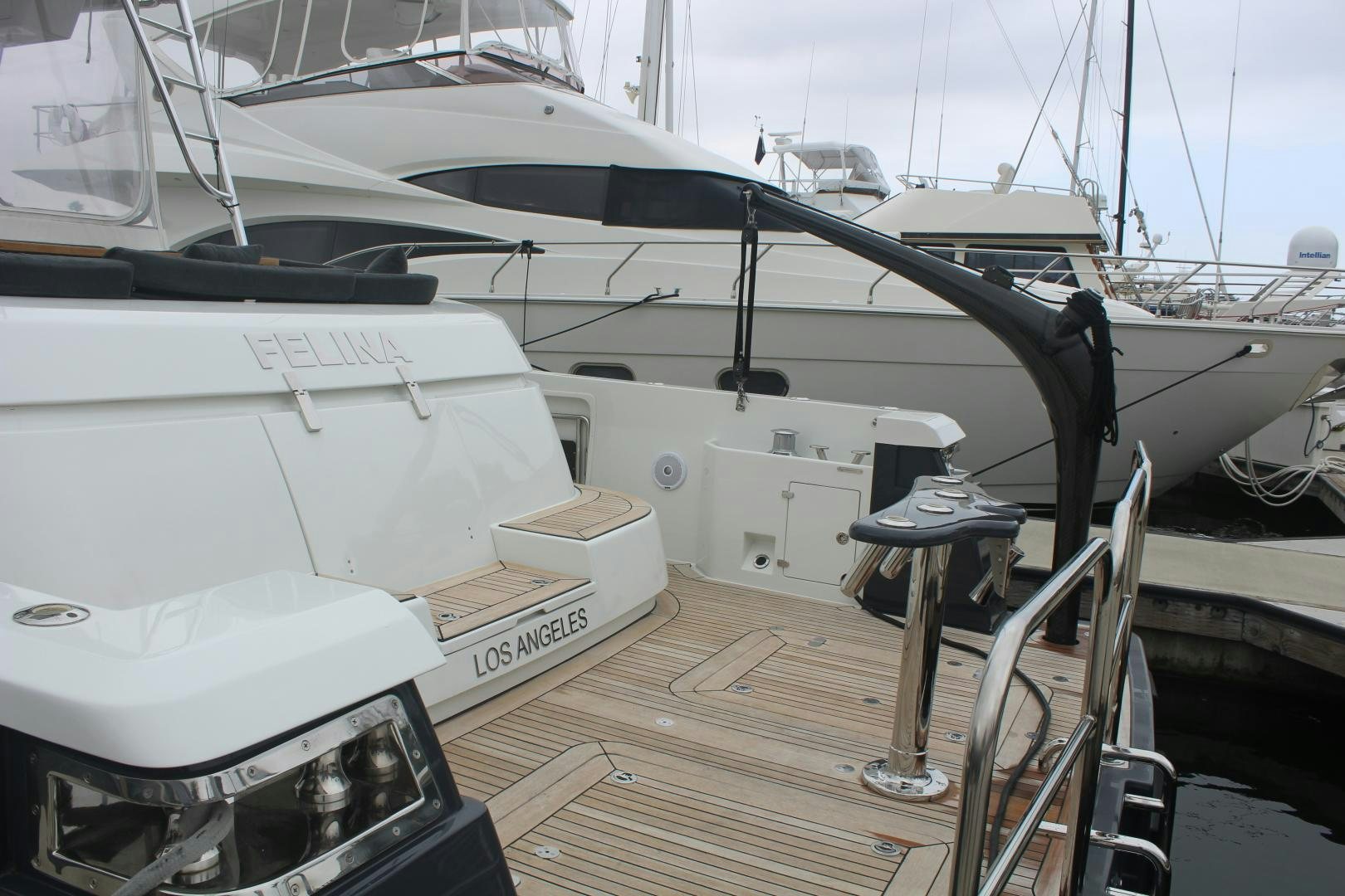 a boat on a deck aboard FELINA Yacht for Sale