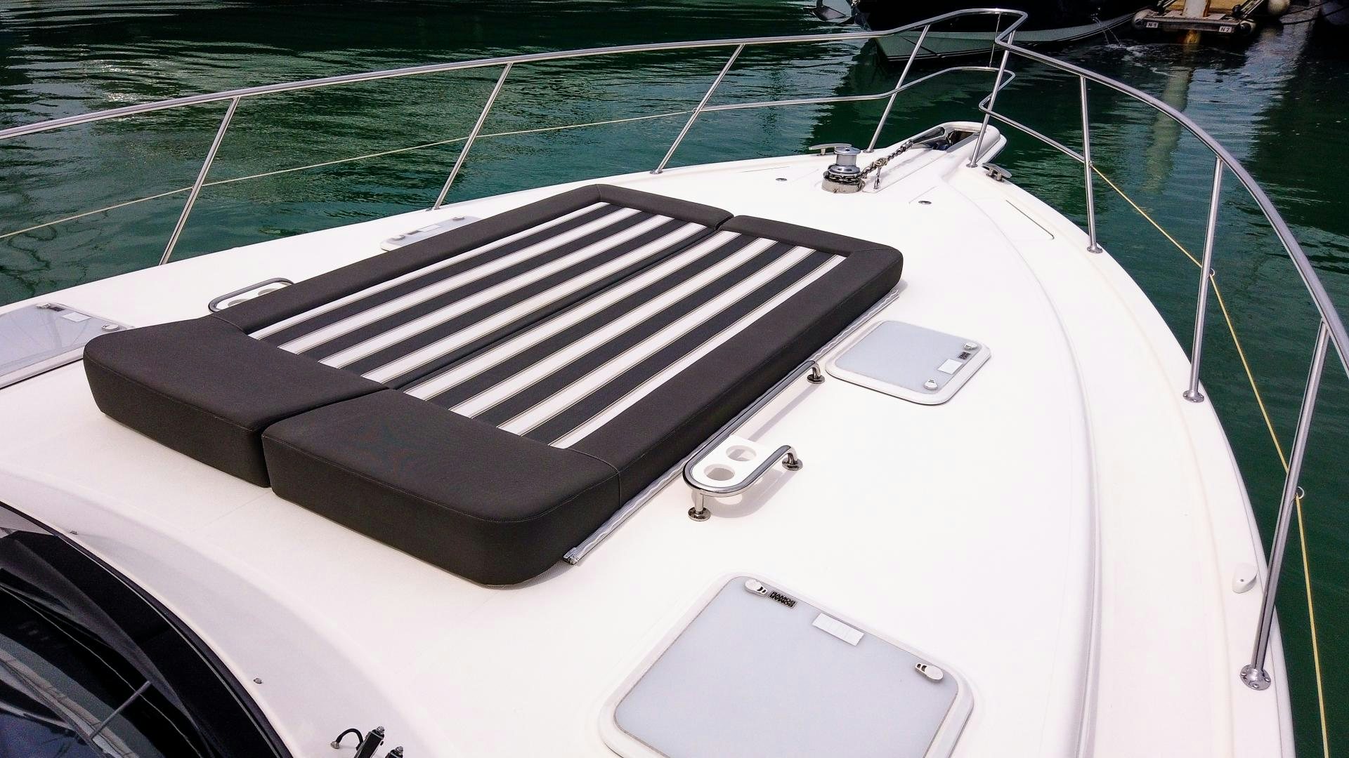 a boat with a white device on it aboard SURVIVOR Yacht for Sale
