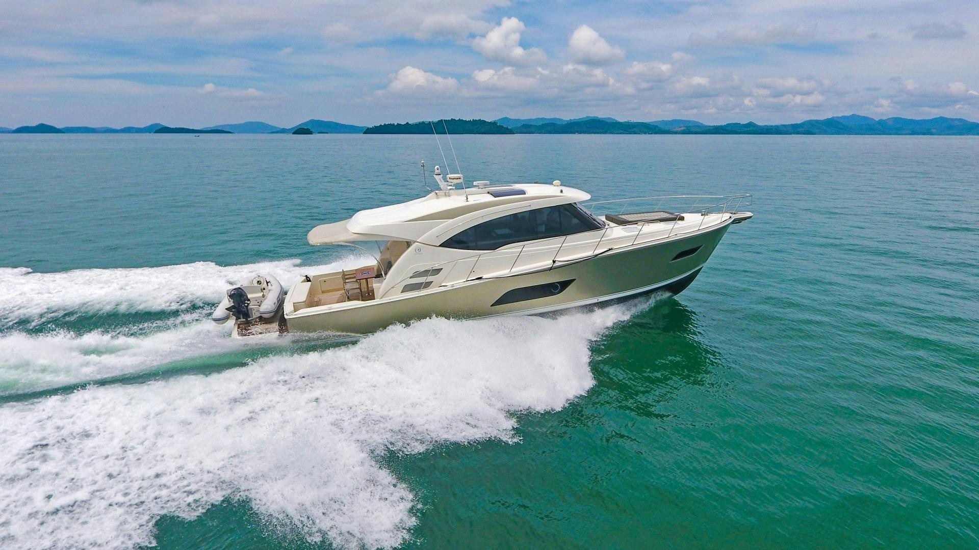 a boat on the water aboard SURVIVOR Yacht for Sale