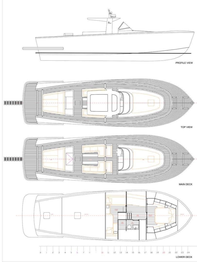 diagram, engineering drawing aboard LANGARA Yacht for Sale