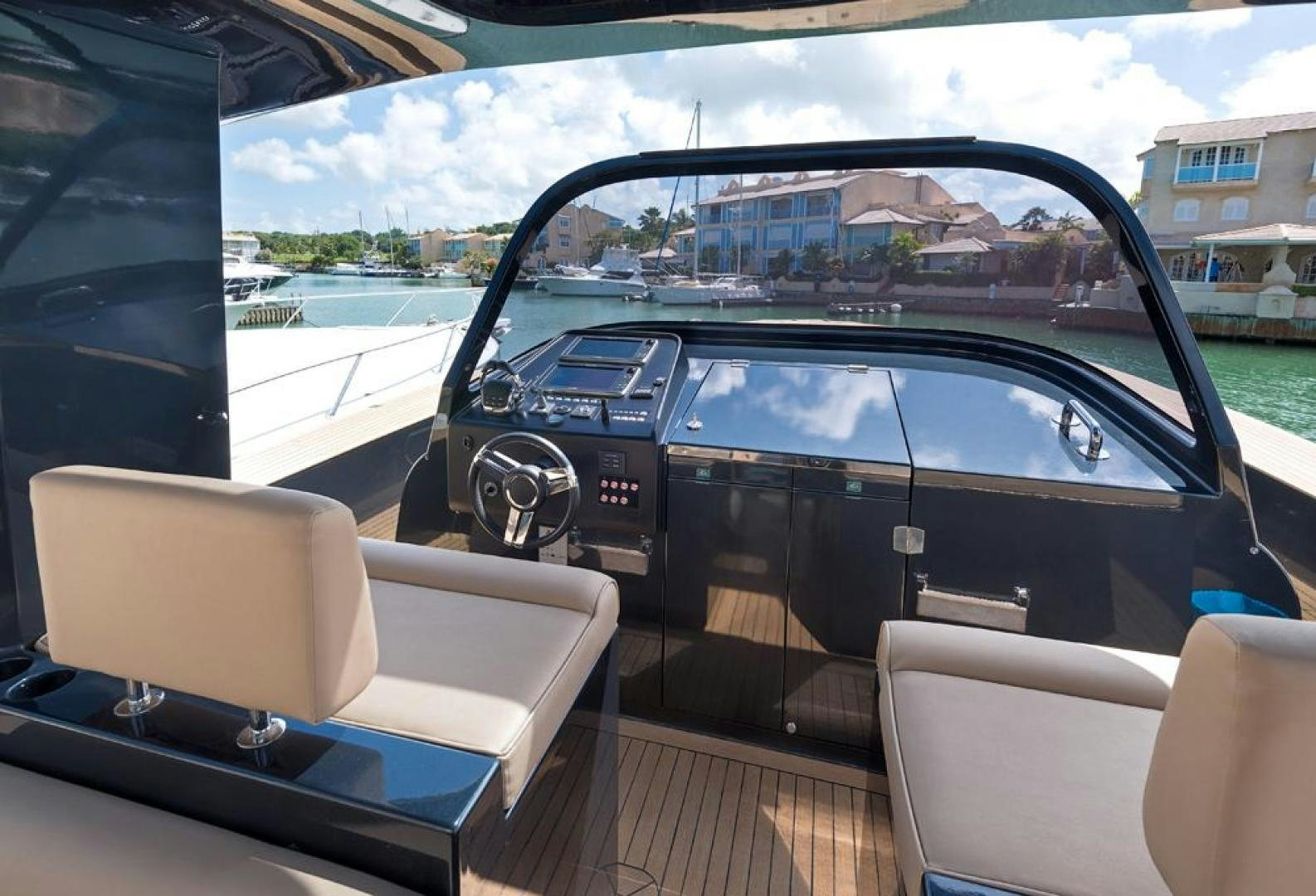inside of a car aboard LANGARA Yacht for Sale