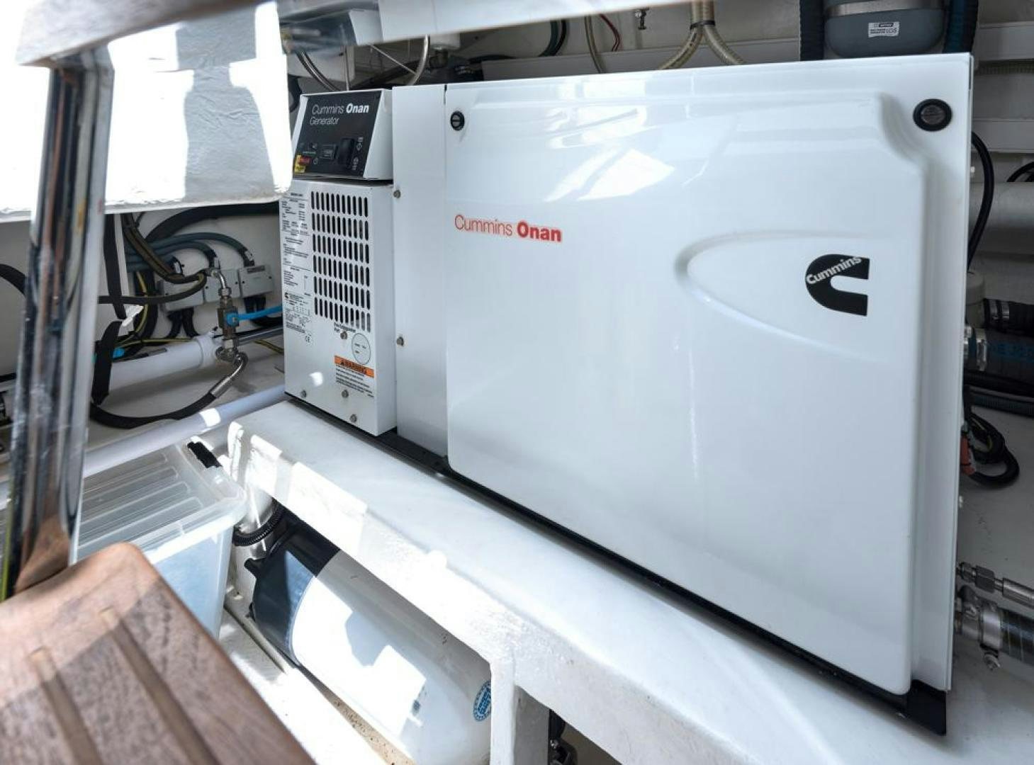 a white rectangular object with a black circle on it aboard LANGARA Yacht for Sale