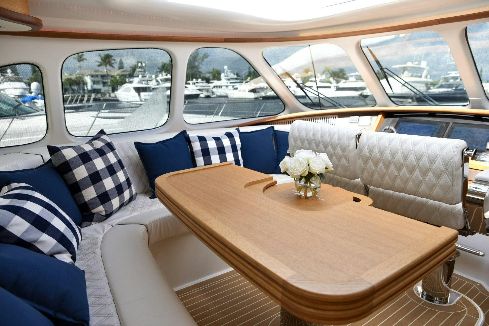 a table in a car aboard ALMOST HEAVEN Yacht for Sale