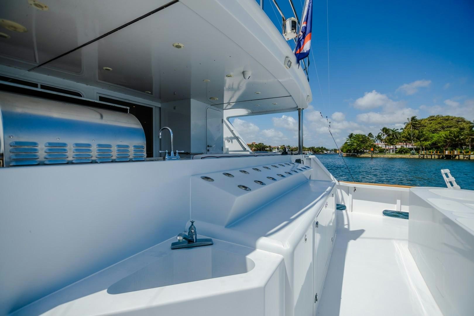 a boat on the water aboard NO BOUNDARIES Yacht for Sale