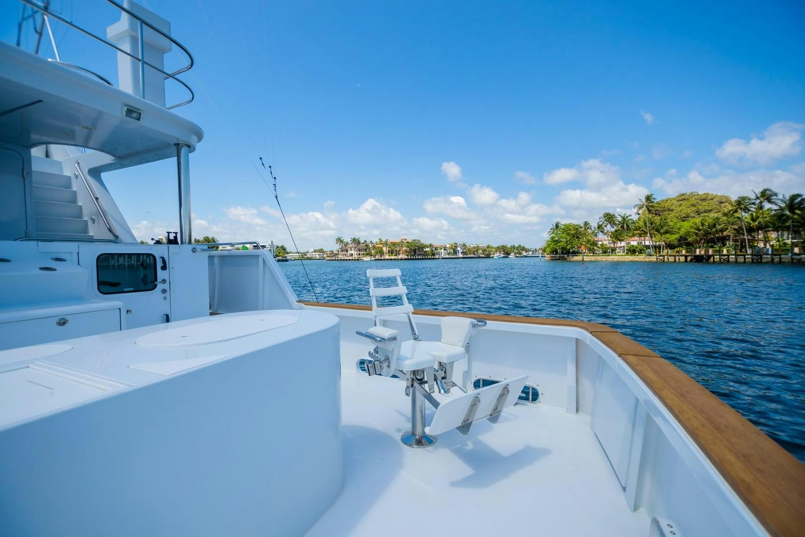 a boat on the water aboard NO BOUNDARIES Yacht for Sale