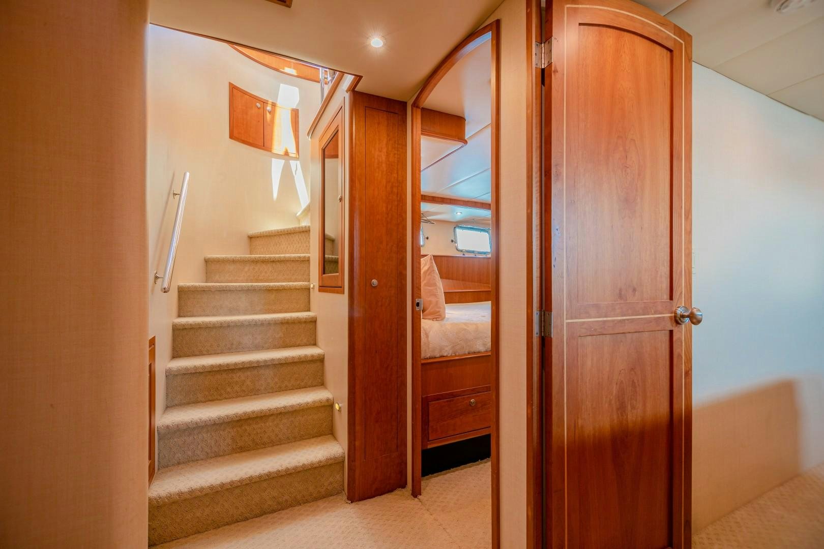 a set of wooden doors aboard NO BOUNDARIES Yacht for Sale