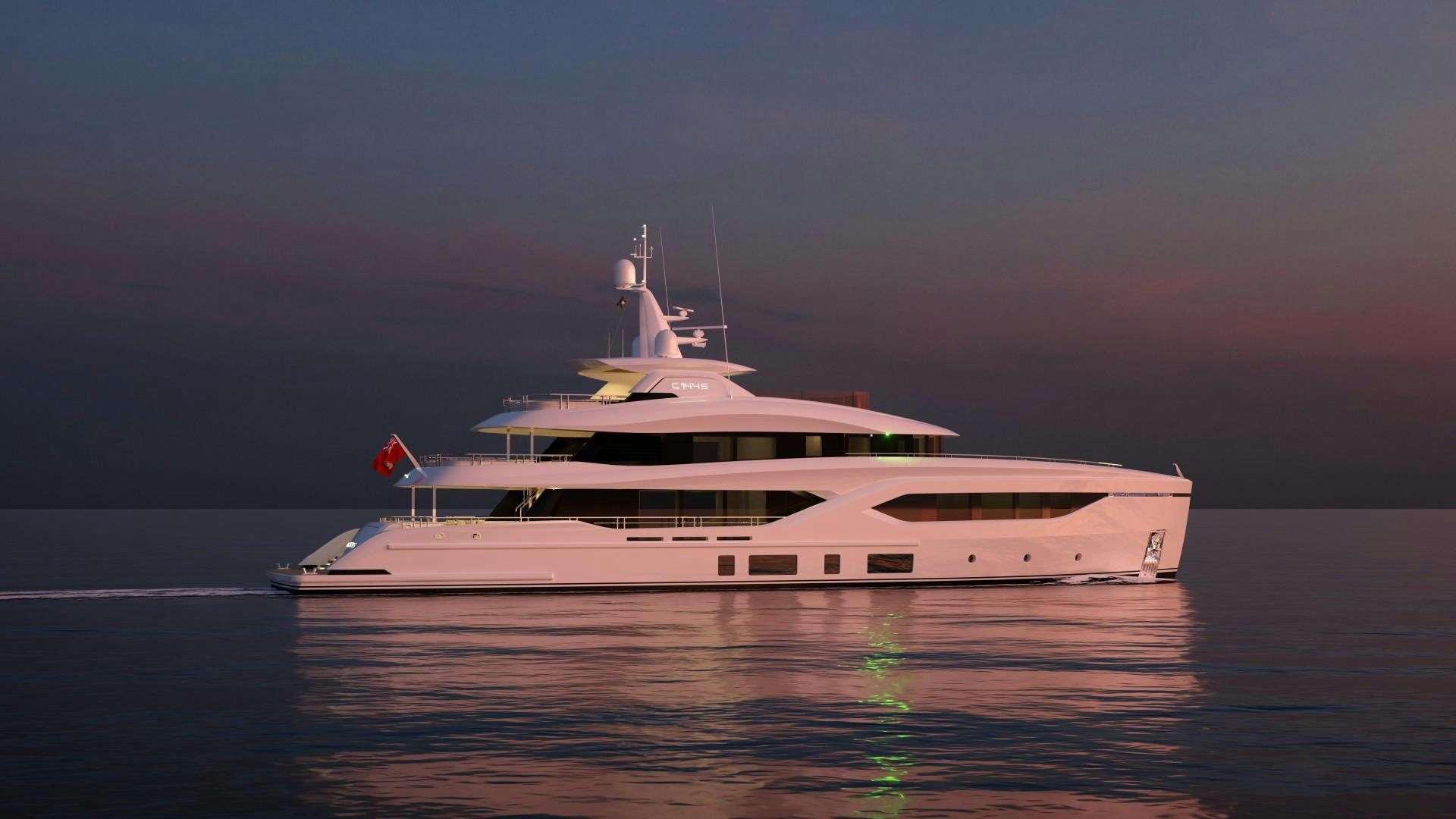 a white yacht on water aboard EXTRA TIME Yacht for Sale