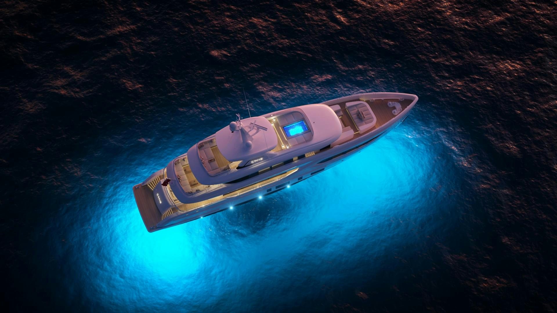 a space ship in outer space aboard EXTRA TIME Yacht for Sale