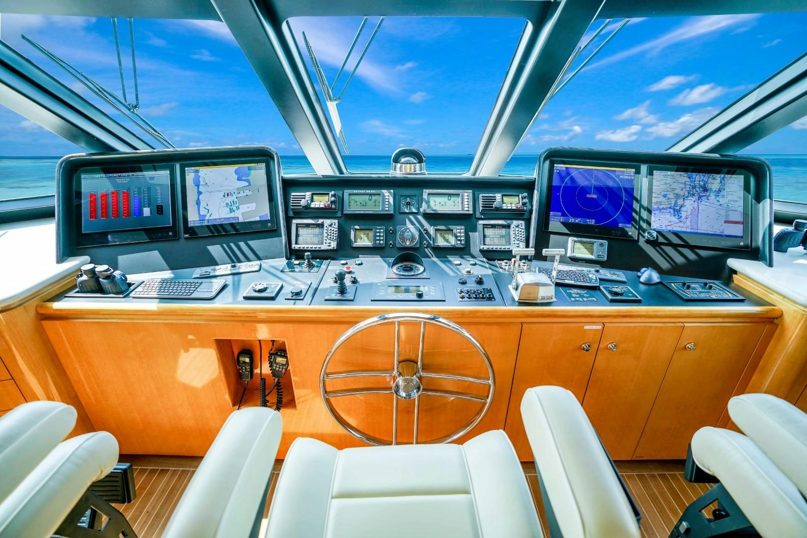 inside of a cockpit aboard PROBABILTY Yacht for Sale