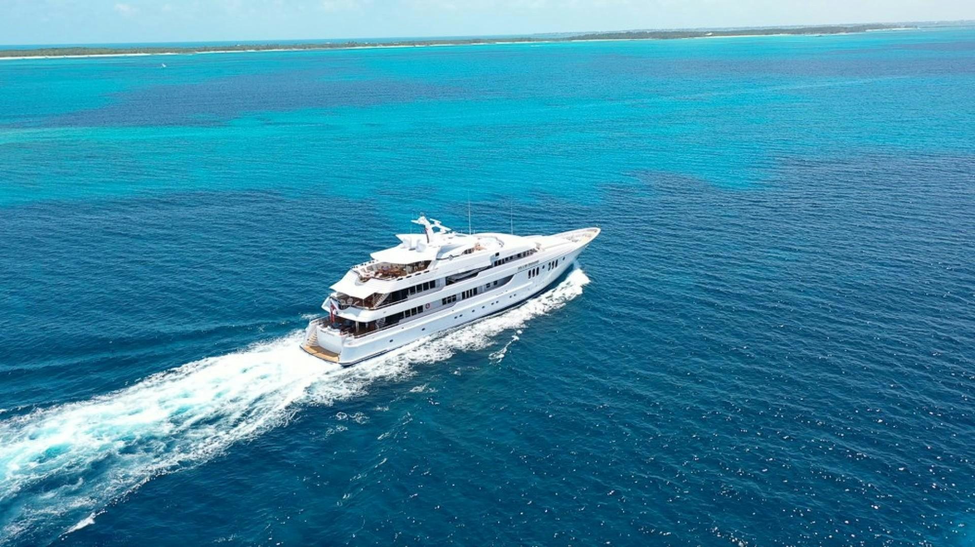 a ship in the water aboard BLUE MOON Yacht for Sale