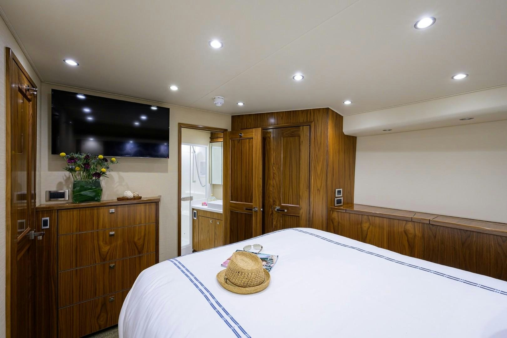 a large kitchen with a large jacuzzi tub aboard NIKKI BELLA Yacht for Sale