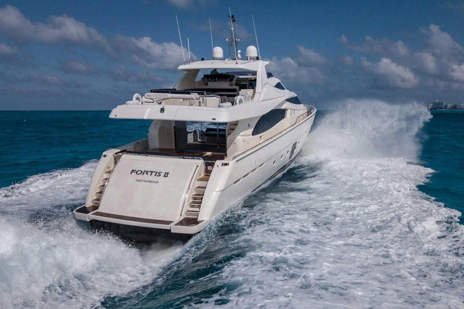 a boat on the water aboard FORTIS II Yacht for Sale