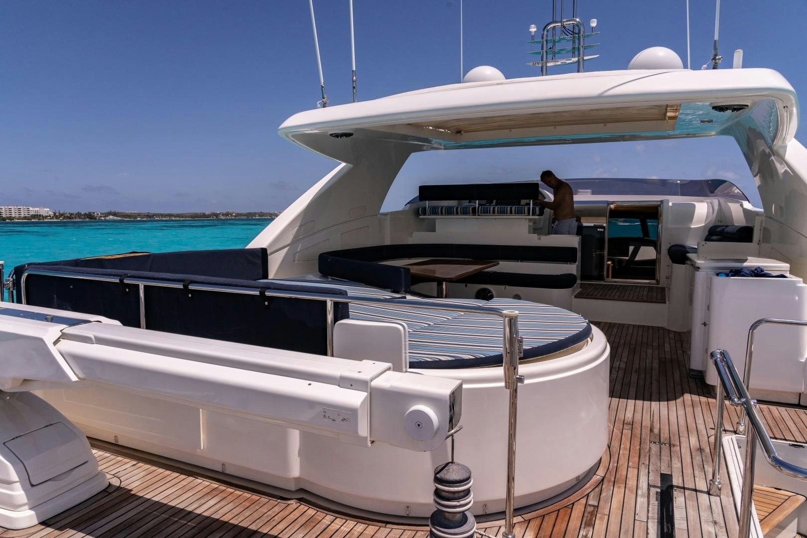 a boat on a dock aboard FORTIS II Yacht for Sale