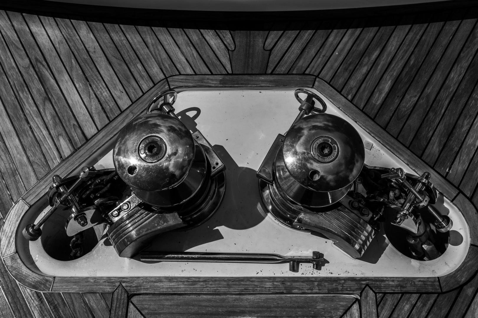 a group of metal gears aboard FORTIS II Yacht for Sale