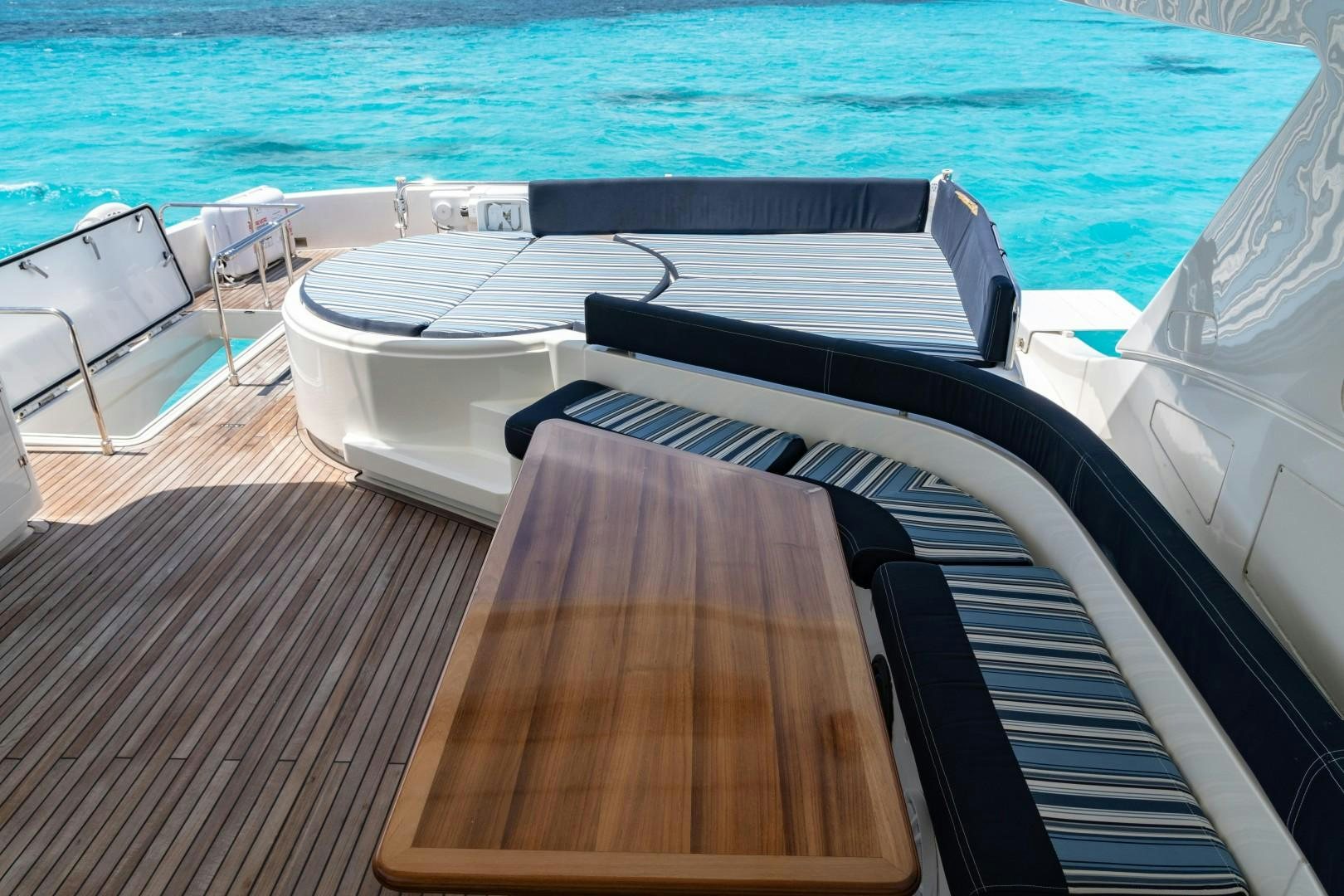 a boat on a deck aboard FORTIS II Yacht for Sale