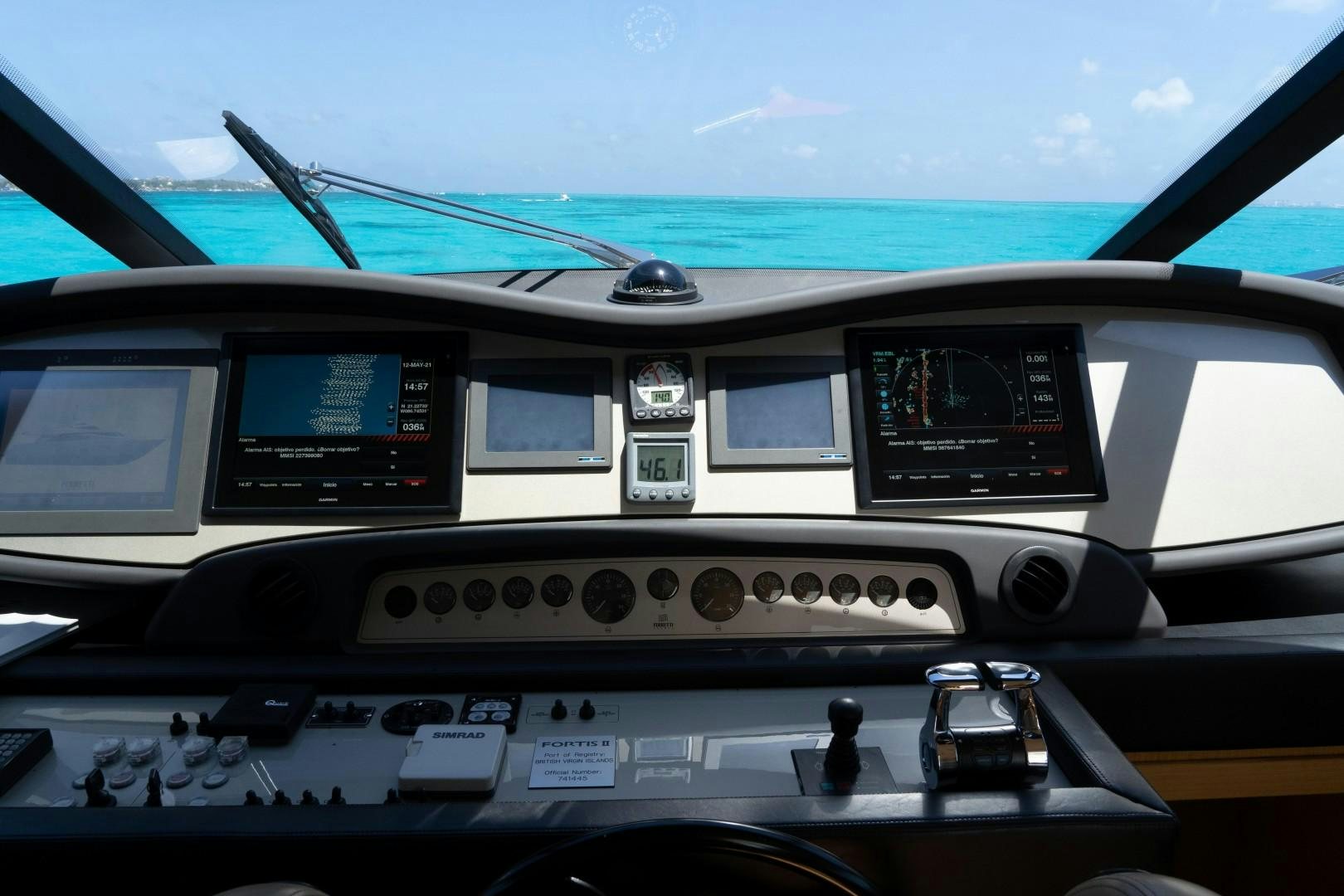 the inside of a car aboard FORTIS II Yacht for Sale