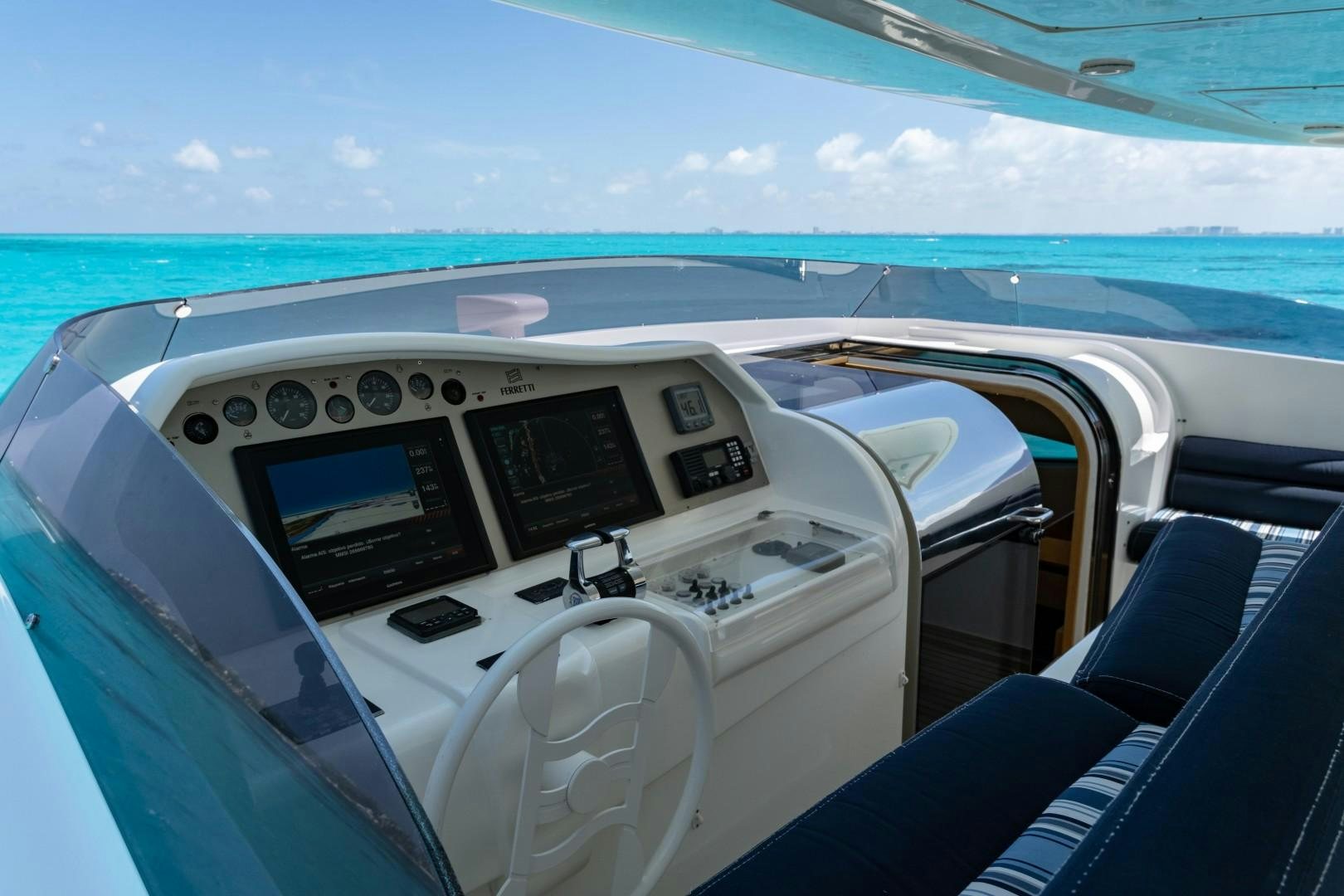 the cockpit of a plane aboard FORTIS II Yacht for Sale
