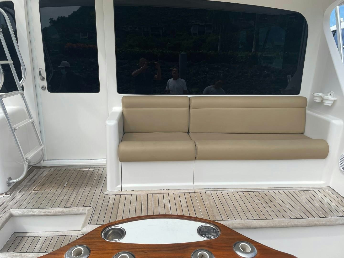 a couch in a room aboard BANDIT Yacht for Sale