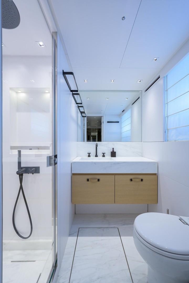 a bathroom with a sink and a toilet aboard NINIPOP XL Yacht for Sale
