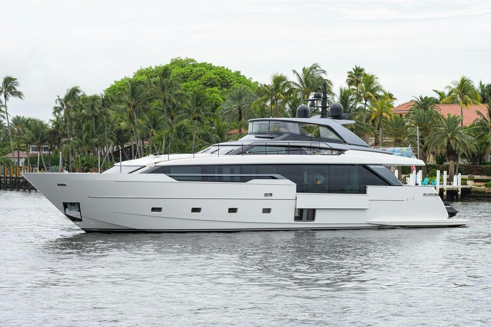 a white yacht on the water aboard NINIPOP XL Yacht for Sale