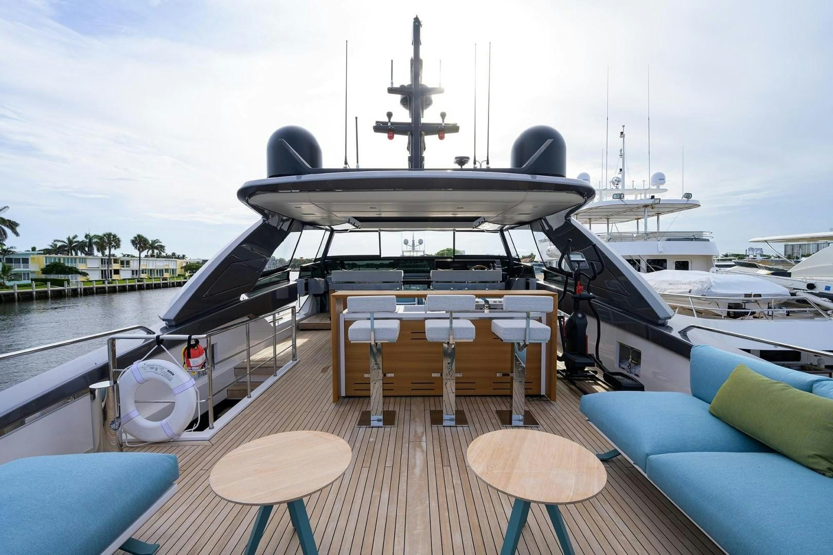 a deck with a deck and a large aircraft on it aboard NINIPOP XL Yacht for Sale